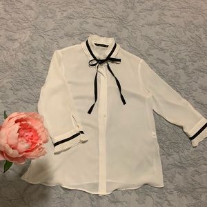 Zara ribbon shirt